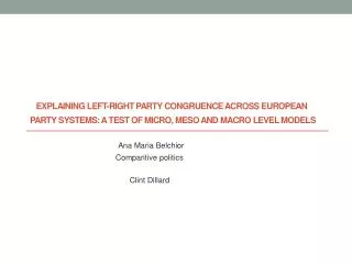 Explaining Left-Right Party Congruence across European Party Systems: A Test of Micro, Meso and Macro Level Models