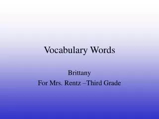 vocabulary words