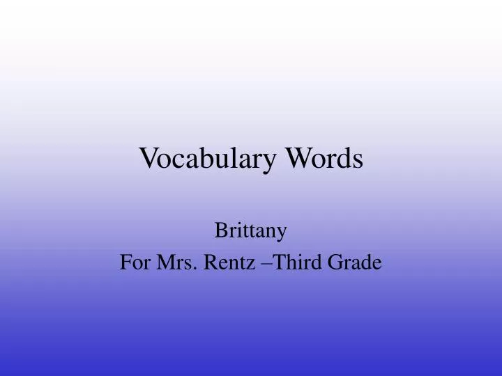 vocabulary words