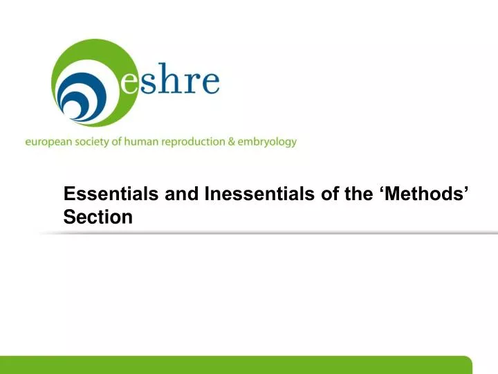 essentials and inessentials of the methods section