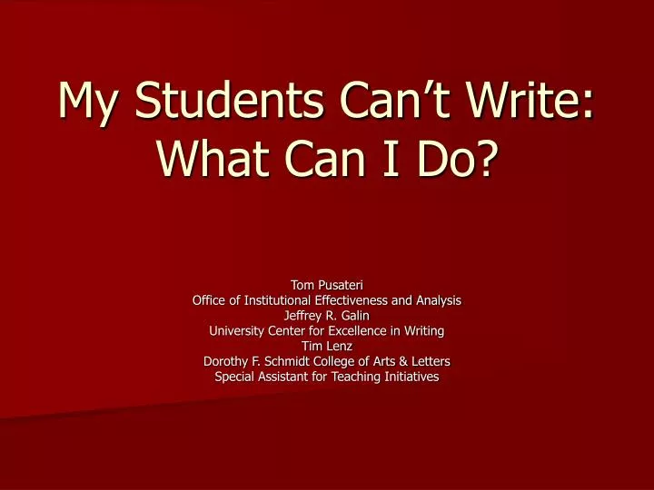 my students can t write what can i do