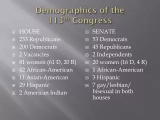 demographics of the 1 13 th congress