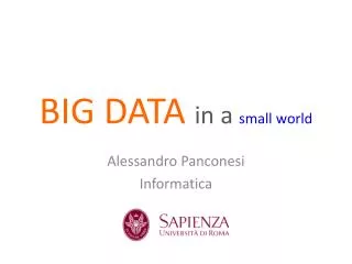 BIG DATA in a small world