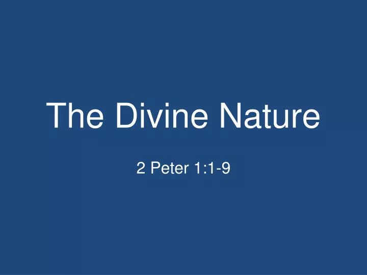 the divine nature