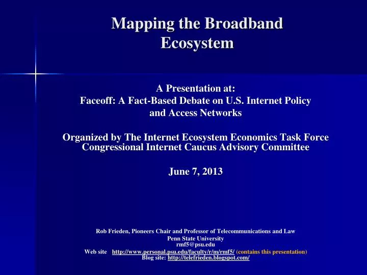 mapping the broadband ecosystem
