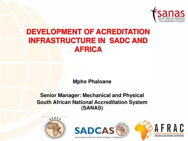 development of acreditation infrastructure in sadc and africa