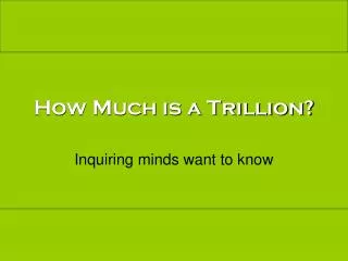 How Much is a Trillion?