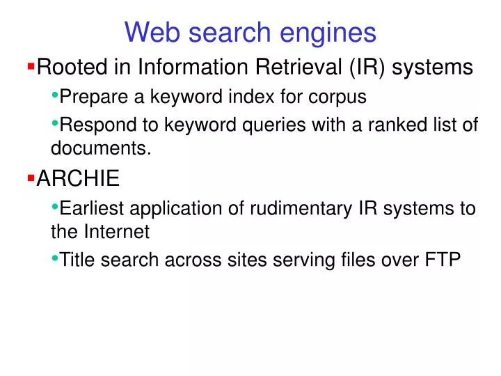 web search engines