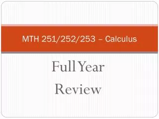 MTH 251/252/253 – Calculus