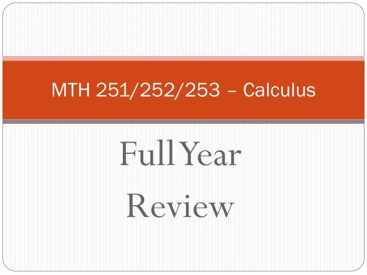 mth 251 252 253 calculus