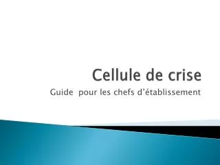 cellule de crise