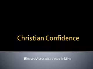 Christian Confidence