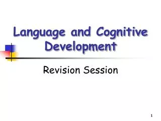 Language and Cognitive Development