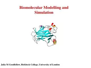 Biomolecular Modelling and Simulation