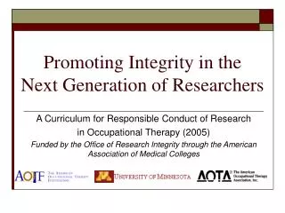 Promoting Integrity in the Next Generation of Researchers