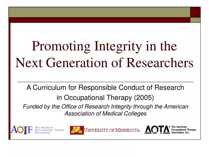 promoting integrity in the next generation of researchers
