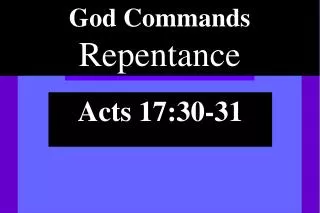 God Commands Repentance