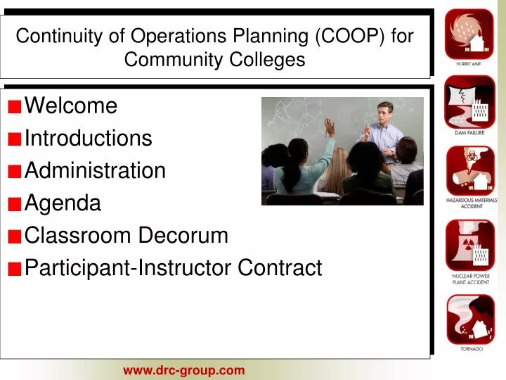 continuity of operations planning coop for community colleges