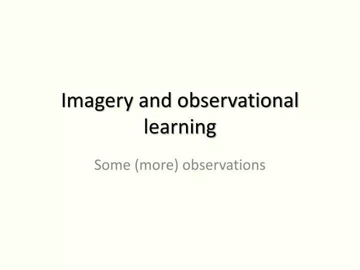 imagery and observational learning
