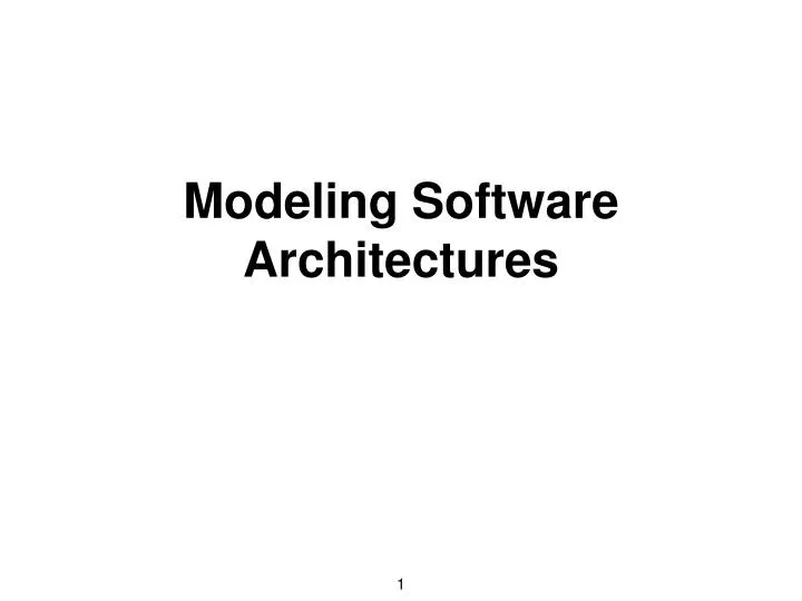 modeling software architectures