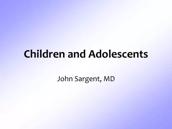 children and adolescents