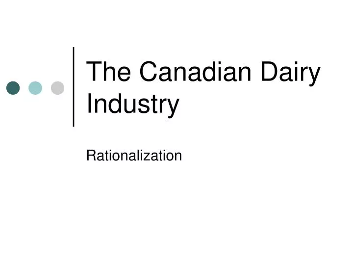 the canadian dairy industry
