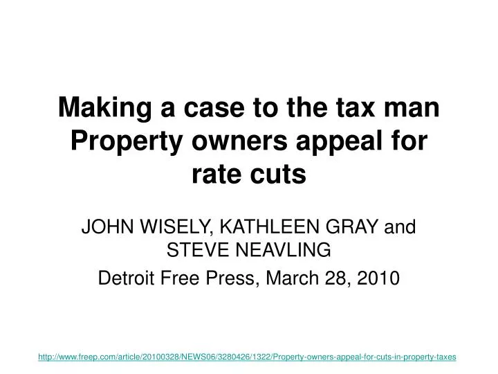 making a case to the tax man property owners appeal for rate cuts