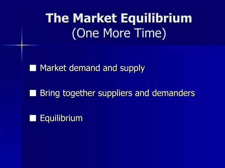 the market equilibrium one more time