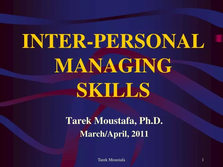 inter personal managing skills