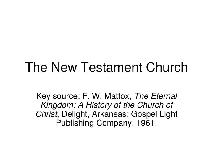 the new testament church