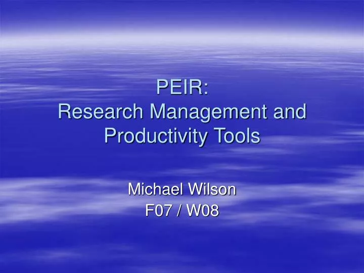 peir research management and productivity tools