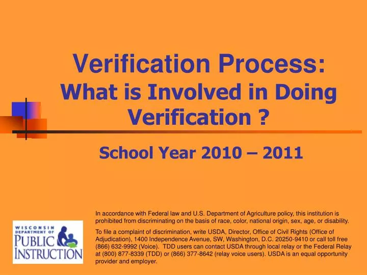 verification process what is involved in doing verification