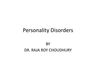 Personality D isorders