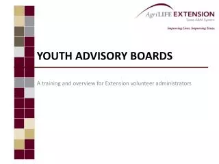 Youth ADVISORY Boards