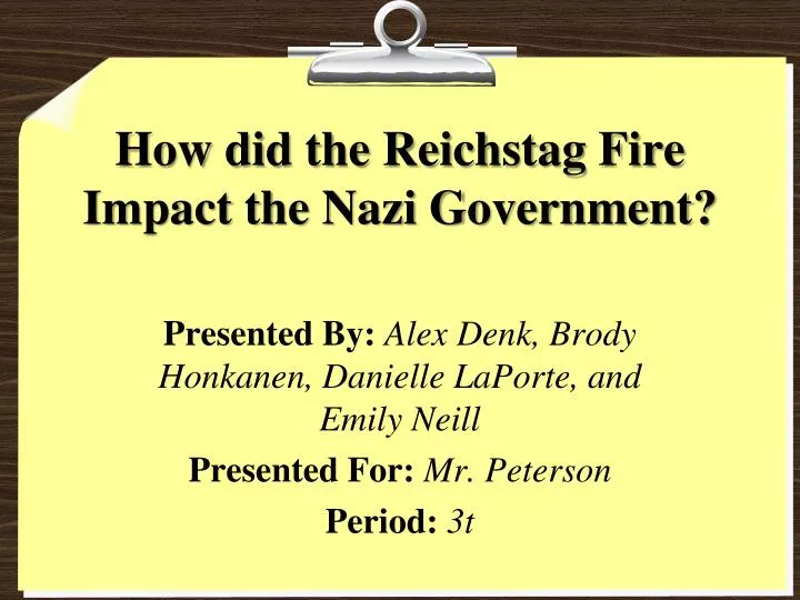 how did the reichstag fire impact the nazi government