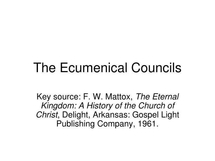 the ecumenical councils