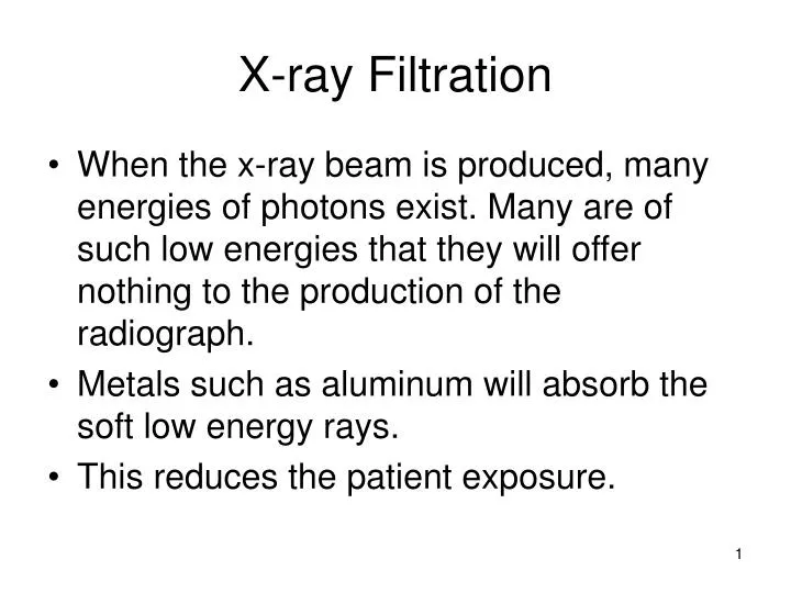 x ray filtration