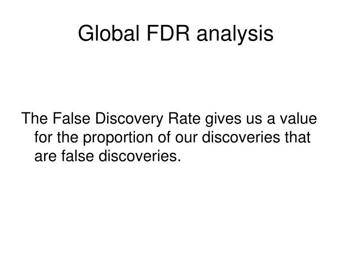 global fdr analysis