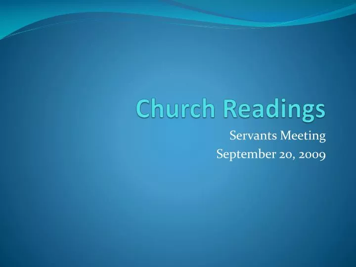 church readings