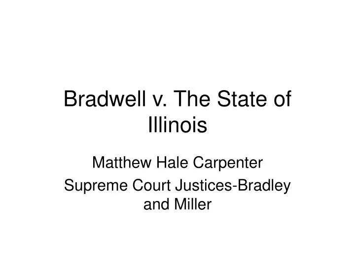 bradwell v the state of illinois