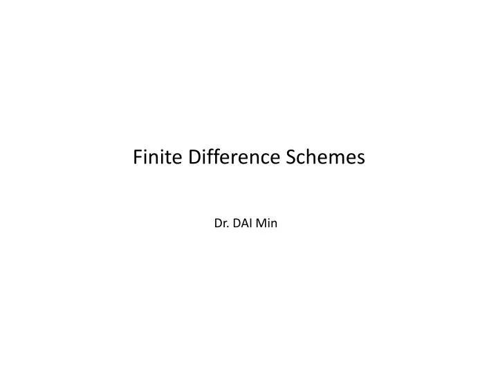 finite difference schemes