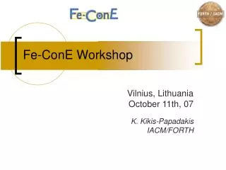 Fe-ConE Workshop