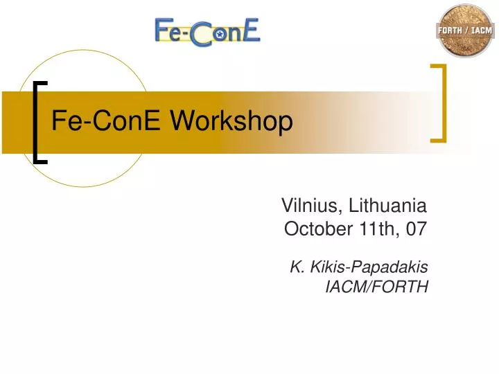 fe cone workshop