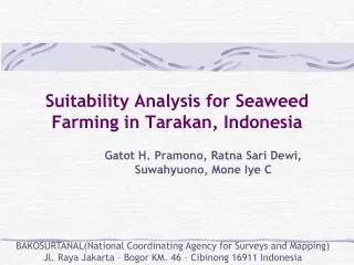 Suitability Analysis for Seaweed Farming in Tarakan, Indonesia