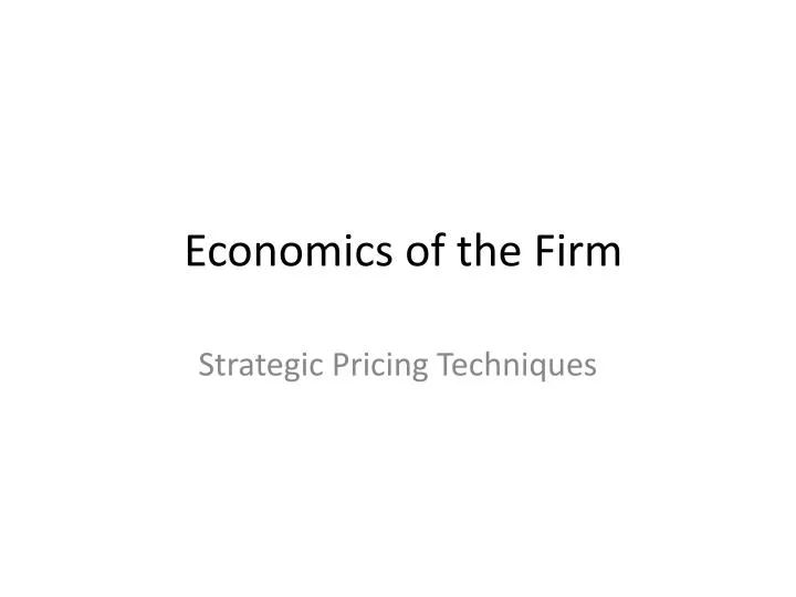 economics of the firm