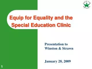 Equip for Equality and the Special Education Clinic