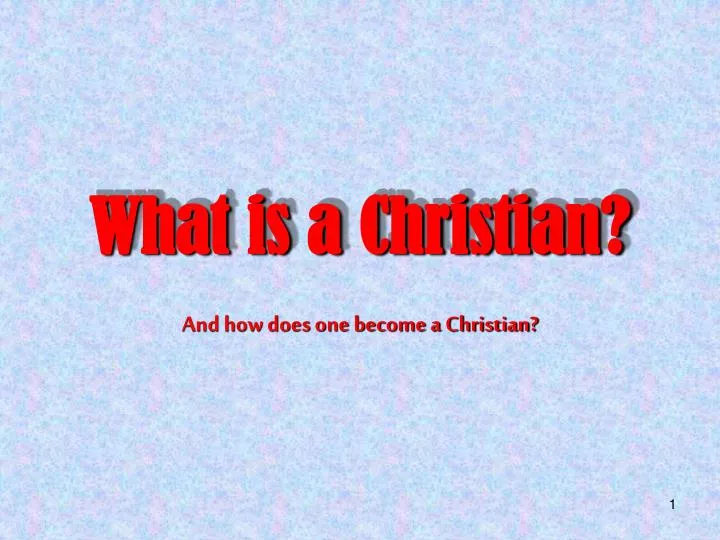 what is a christian