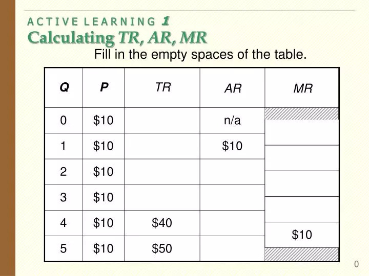 a c t i v e l e a r n i n g 1 calculating tr ar mr