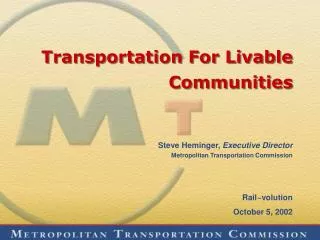 Transportation For Livable Communities