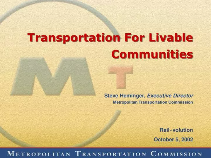 transportation for livable communities